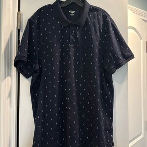 Old Navy Polo Shirt. Navy blue with white anchors. XXL.